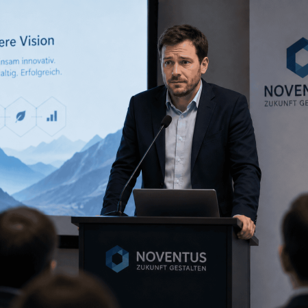 Mann mit Präsentationsangst bei Präsentation Wien