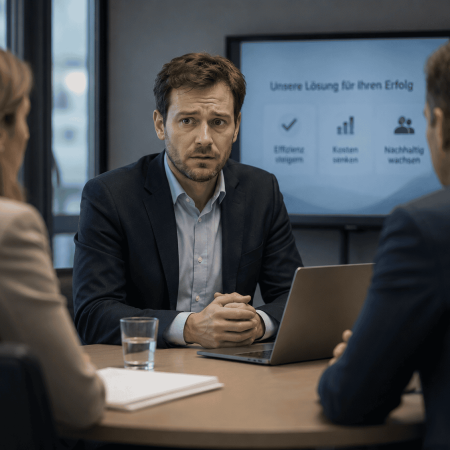 Mann mit Auftrittsangst bei Meeting Wien